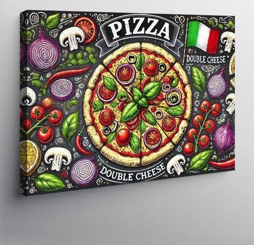 Kanvas Tablo Pizza Aşkı Posteri