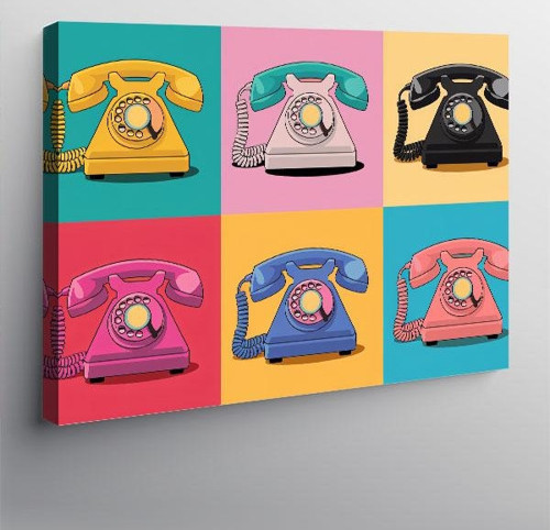 Kanvas Tablo Renkli Telefon Tasarımı