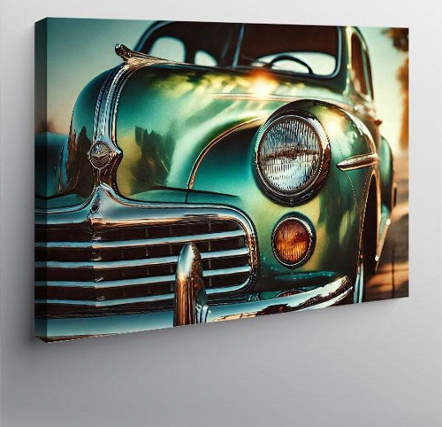 Kanvas Tablo Retro Araba Detayı