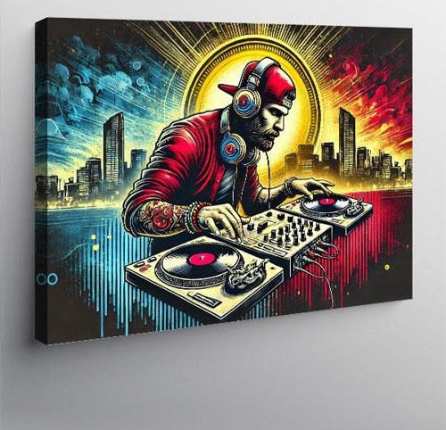 Kanvas Tablo Şehirde Dj Çalıyor
