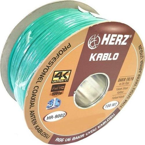 RG6 -U6 Uydu Anten Kablosu - 100 Metre Yeşil
