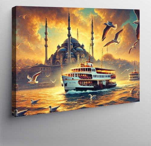 Kanvas Tablo Boğazın Güzelliği Ve Vapurlar