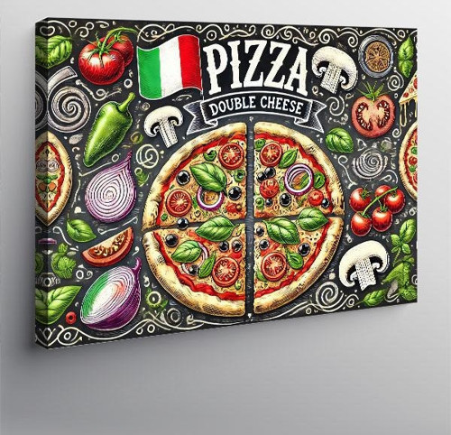 Kanvas Tablo Lezzetli Pizza Festivali