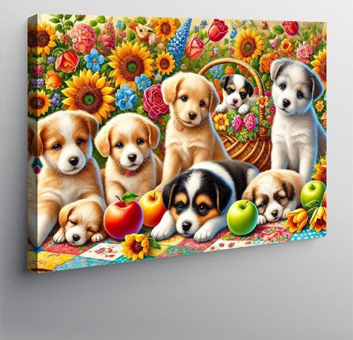 Kanvas Tablo Şirin Yavru Köpekler