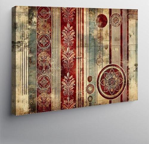 Kanvas Tablo Vintage Duvar Deseni