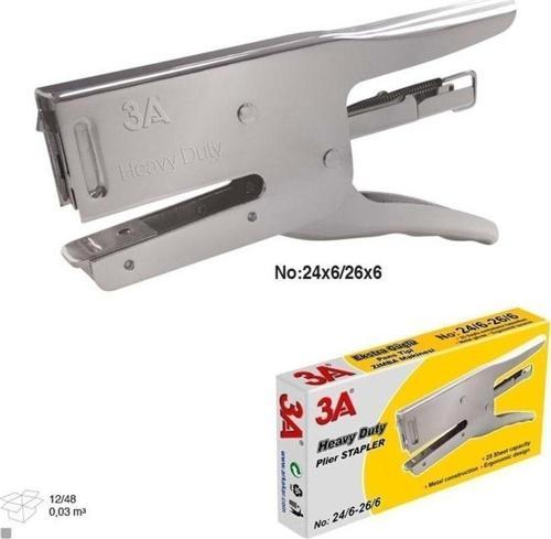 Pens Tipi Zımba Makinesi Gümüş Renk 24/6 (1 Pk. Z. Teli Hediye)