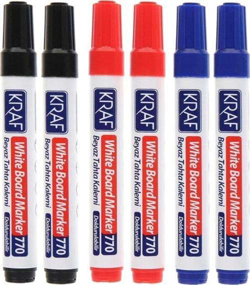 770 Doldurulabilir Beyaz Tahta Kalemi 6'Lı Set