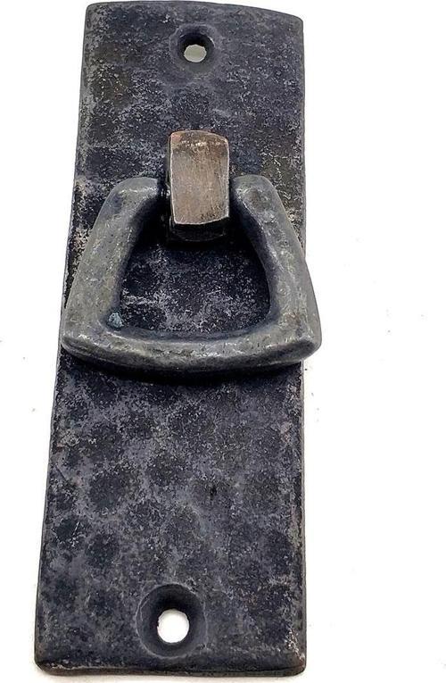 Antika Tarz Dekoratif Pirinç Dik Dövme Kapı Kulbu - 90x31 mm, Oksit