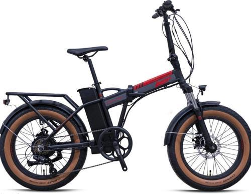 DISCOVERY - 20  - Katlanır ( FAT Bike) - 7 Vites - H.Disc - Elektrikli - Mat Siyah-Kırmızı/Füme