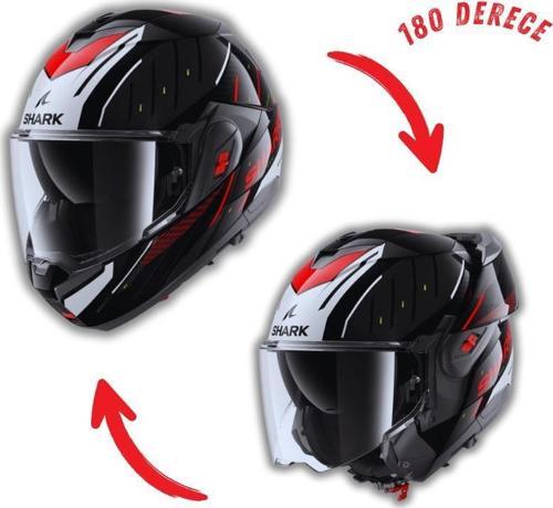 Oxo Rydger Kırmızı Çeneden Açılır Kask (Dar Kalıp) (ECE 22.06)