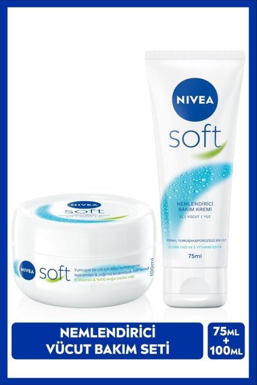 Soft Nemlendirici Bakım Kremi 100ml Ve Soft Krem 75ml, El Yüz Vücut, E Vitamini, Yumuşak Cilt,jojoba