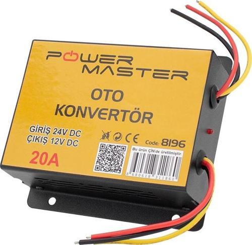 PM-8196 24V DC / 12V DC 20 AMPER OTO KONVERTÖR