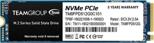 MP33 Pro 512B 2400MB/s - 2000MB/s Gen3x4 PCI-e NVMe M.2 2280 TM8FPD512G0C101