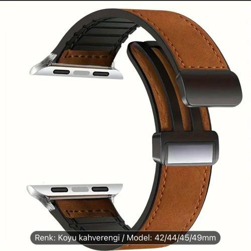 Sentetik Suni Deri Saat Kayışı İwatch 38-40-41-42-44-45-49Mm İçin, İwatch Akıllı Saat Kordonu