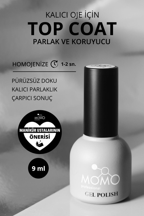 Kalıcı Oje İçin Top Coat - Yapışkansız, 9 ml