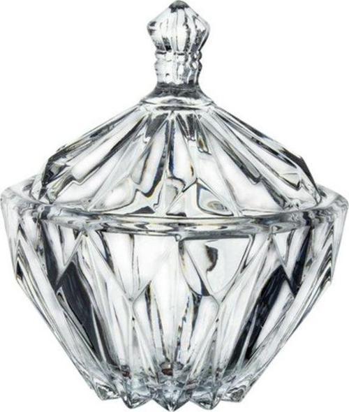 Kristal Kapaklı Şekerlik Kase 18 cm ağız çapı