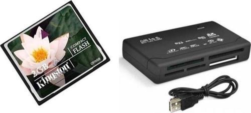 2 Gb Compact Flash Hafıza Kartı +Usb 2.0 Kart Okuyucu