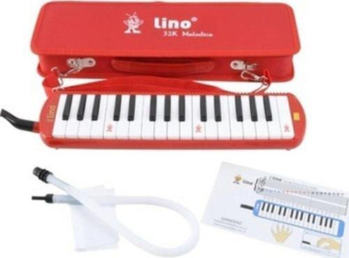 Lino Kırmızı Melodika 32 Tuşlu Özel Sert Çantalı-Ağızlık-Hortum Set