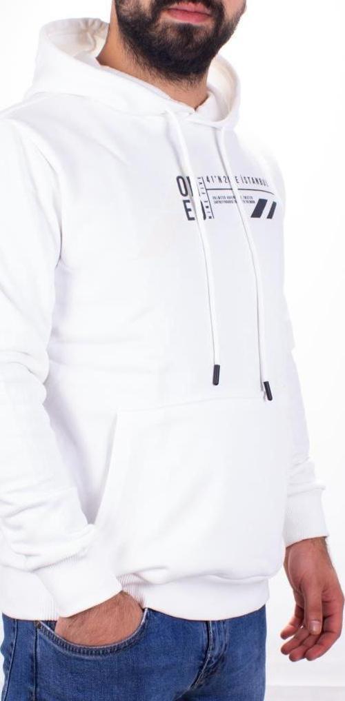 Twister 1910 Ekru  Kapüşonlu Erkek Sweatshirt