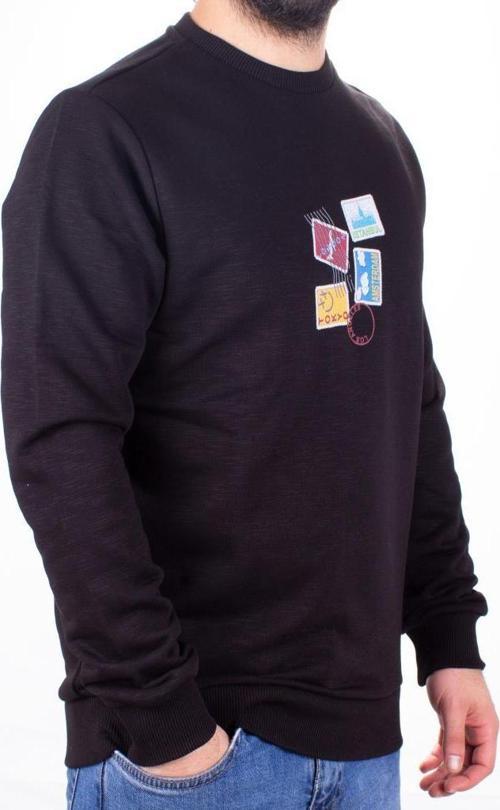 Twister 1929 Siyah Bisiklet Yaka Erkek Sweat
