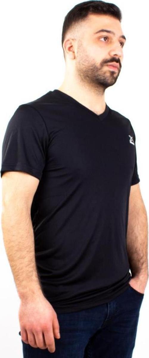 SN-222 Neck Siyah Günlük Erkek V Yaka Tişört
