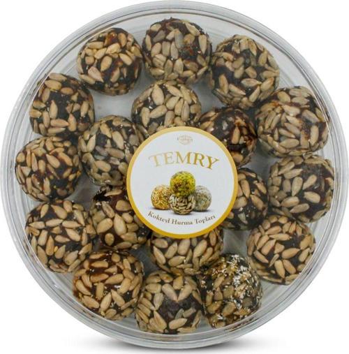 Özel kutulu İkramlık Hediyelik Ay Çekirdeği kaplamalı Şekersiz Vegan Glutensiz Hurma Topları 350G