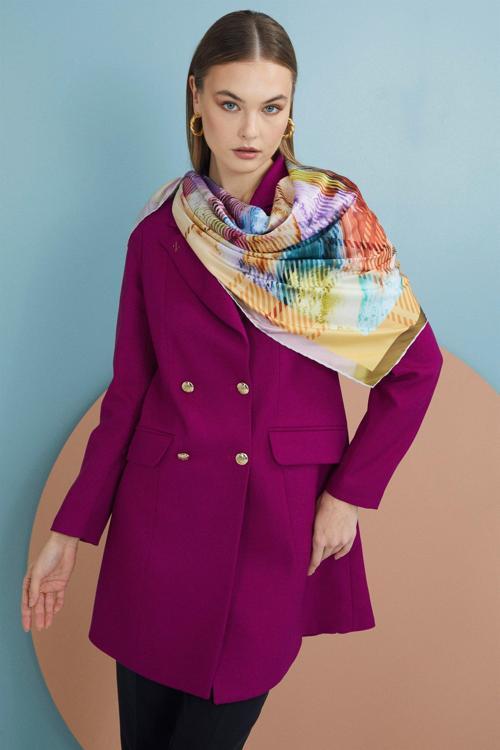 Desenli Zühre Tivil Polyester Eşarp 802-V1