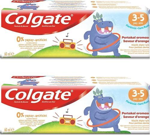 3-5 Yaş Portakal Aromalı Florürsüz Çocuk Diş Macunu 60 ml 2 ADET