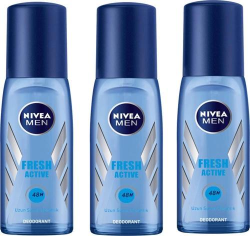 Men Fresh Active Erkek Deodorant Pump Sprey 75 ml 3 ADET