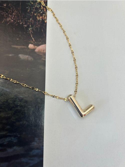 L Çelik Harf Kolye, Çelik Kolye, Çelik Balon Harf Kolye