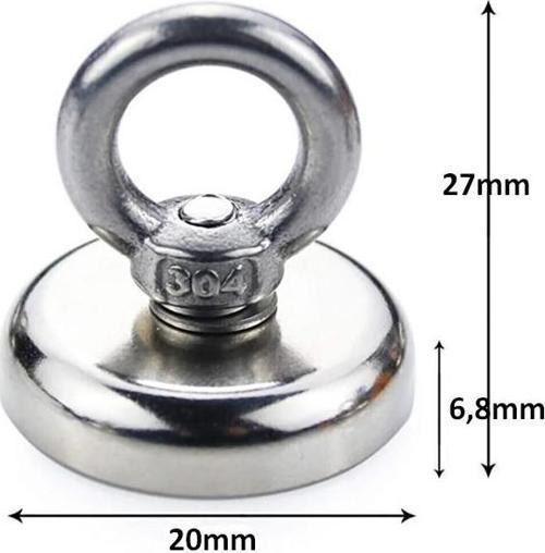 D20 10kg 20mm Askılı Güçlü Neodyum Mıknatıs Banyo Tuvalet Mutfak Askı Raf