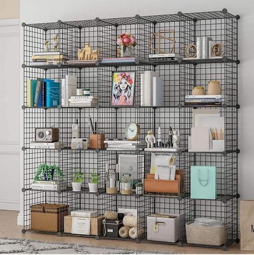 25'li Tel Küp Çok Amaçlı Organizer Raf Siyah 33cm
