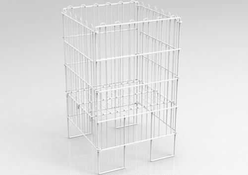 Ergonomik Tasarım 40x40 Katlanır Tel Havuz Sepeti Beyaz – Market, Avm, ve Bakkal İçin İdeal Ürün Teşhir Standı 