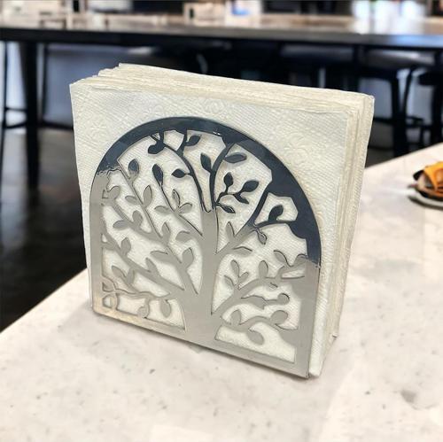 Hayat AğacıTemalı Gümüş Metal Peçetelik