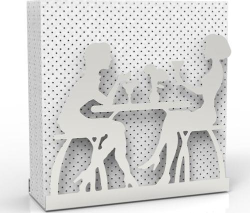 Sohbet Temalı Gümüş Metal Peçetelik