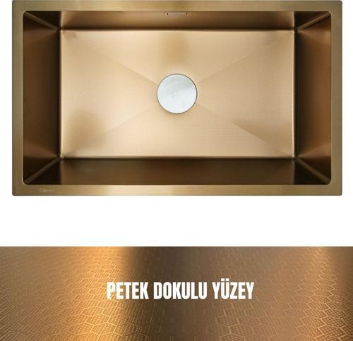 70X40 Gold Petek Dokulu Çelik Mutfak Eviyesi 304 Paslanmaz Çelik 1mm