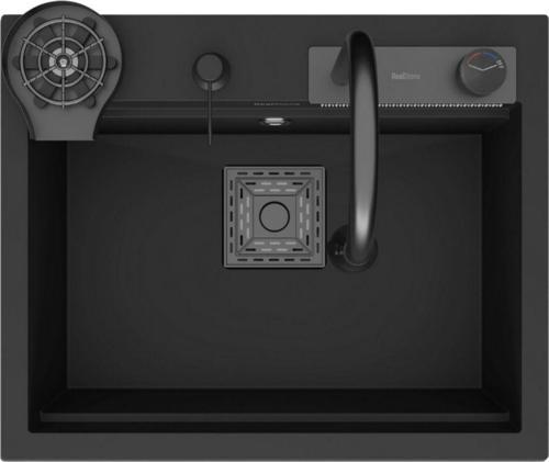 Angel Granit Akıllı Eviye Seti Siyah 60x49 cm