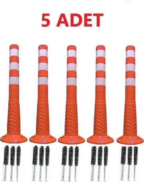 5 Adet Kırmızı Renk Otopark Düzenleyici 75 Cm Eco Delinatör