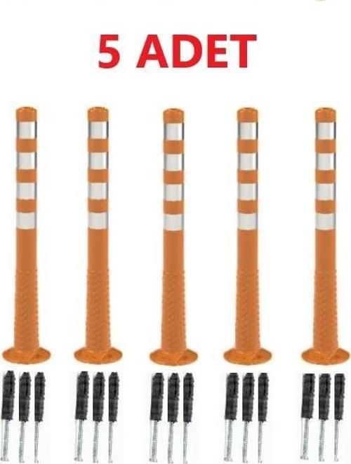5 Adet Turuncu Renk Otopark Düzenleyici 100 cm Eco Delinatör Zeplin 