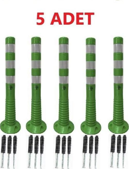 5 Adet Yeşil Renk Otopark Düzenleyici 75 Cm Eco Delinatör