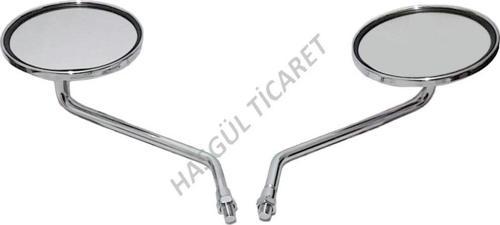 Motorsiklet Cg Yuvarlak Krom Renk 8 mm Ayna Sağ Sol Takım