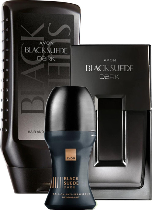 Black Suede Dark Erkek Parfüm Rollon ve Saç Vücut Şampuanı Paketi