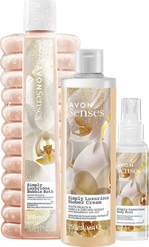 Luxurious Beyaz Şeftali ve Vanilya Orkide Kokulu Banyo Paketi