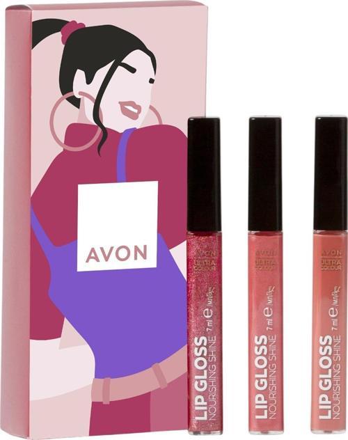 Ultra Colur Peony Blush, Gleaming Guava ve Forbidden Fig Dudak Parlatıcısı Paketi