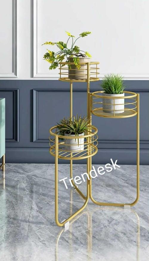 Modern 3 Katlı Metal  Çiçeklik Saksı Standı Saksılık