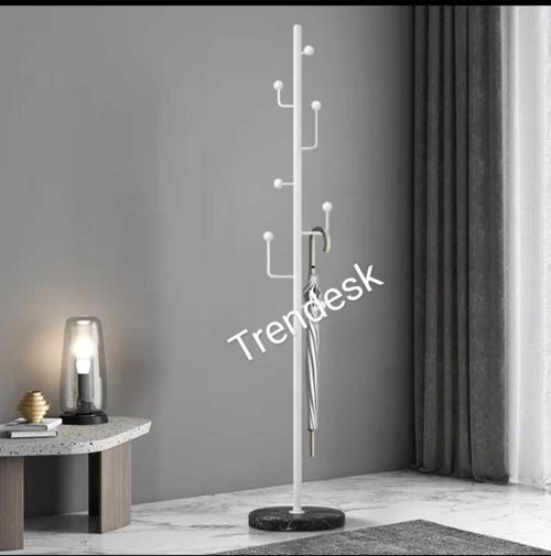 Modern Metal Beyaz Ayaklı Askılık Elbise Askısı 165*30 Cm 6004