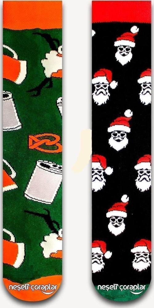 2'Li Noel Beer Renkli Çorap Set