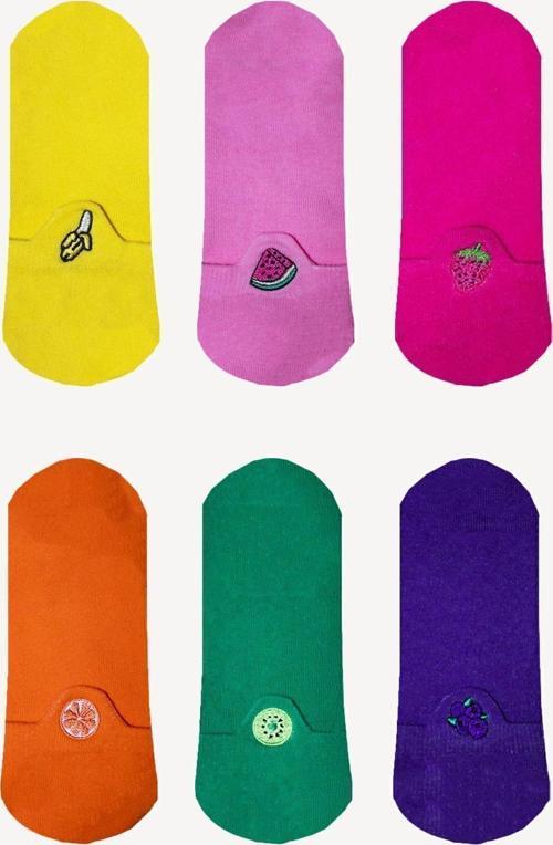 Unisex Nakışlı Patik Çorap Set 6'Lı