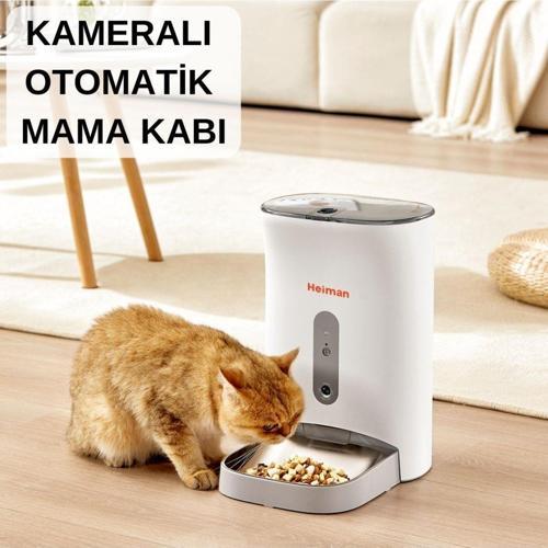 Wifi Kameralı Ve Ses Kontrollü Akıllı Mama Yem Kabı - Smart Pet Feeder - App Kontrol