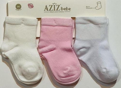3'Lü Çorap Açık Pembe